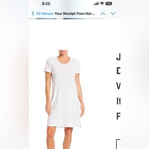 James perse Rolled Sleeve T-Shirt Dress 2 (Medium) white
